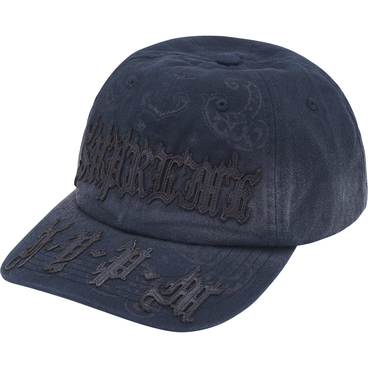 Supreme Leather Applique 6-Panel Navy - SS25 - US