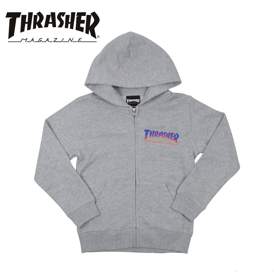 Thrasher Japan Kids BBQ Zip Up Hood Grey – BASEMENT_HK