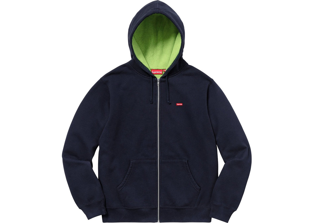 Supreme Contrast Zip Up Hooded Sweatshirt Navy – BASEMENT_HK