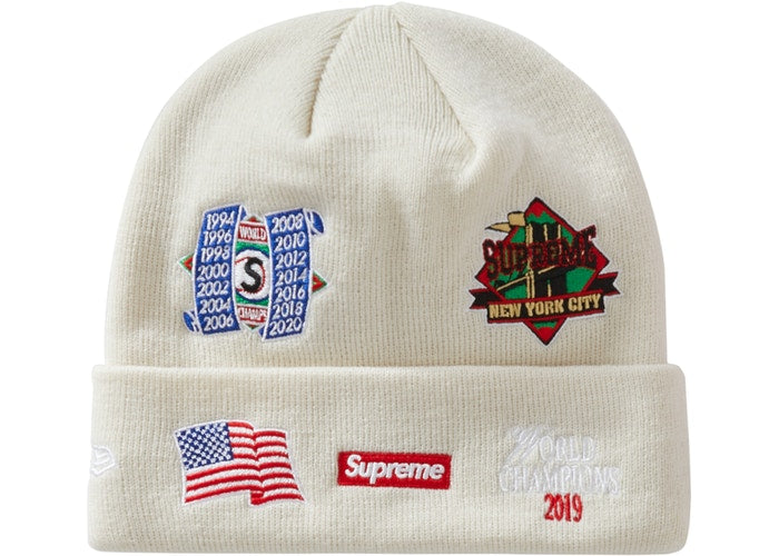 Supreme New Era Championship Beanie White