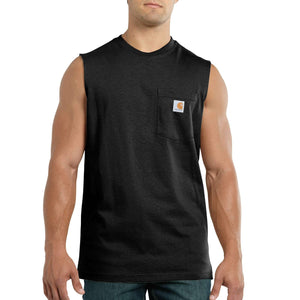 Carhartt Relaxed Fit Heavyweight Sleeveless Pocket Tee Black