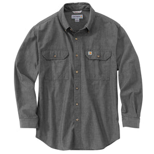Carhartt Loose Fit Midweight Chambray Long Sleeve Shirt Black Chambray