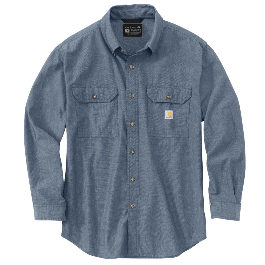 Carhartt Loose Fit Midweight Chambray Long Sleeve Shirt Blue