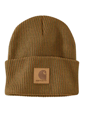Carhartt Knit Cuffed Plaited Beanie Brown