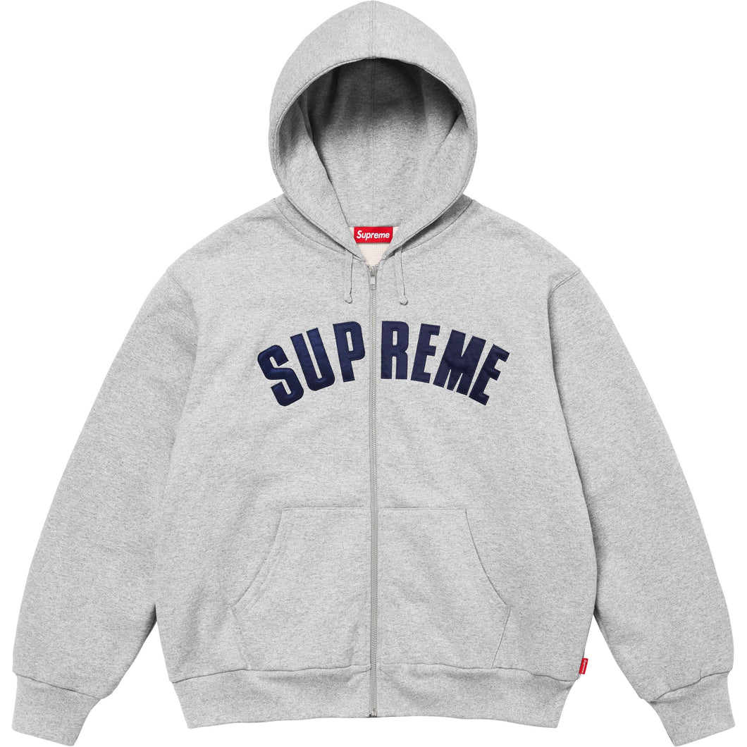 Supreme Arc Thermal Lined Zip Up Hooded Sweatshirt Grey