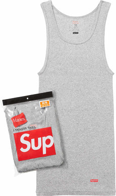 Supreme Hanes Tagless tank Top (3 Pack) Grey