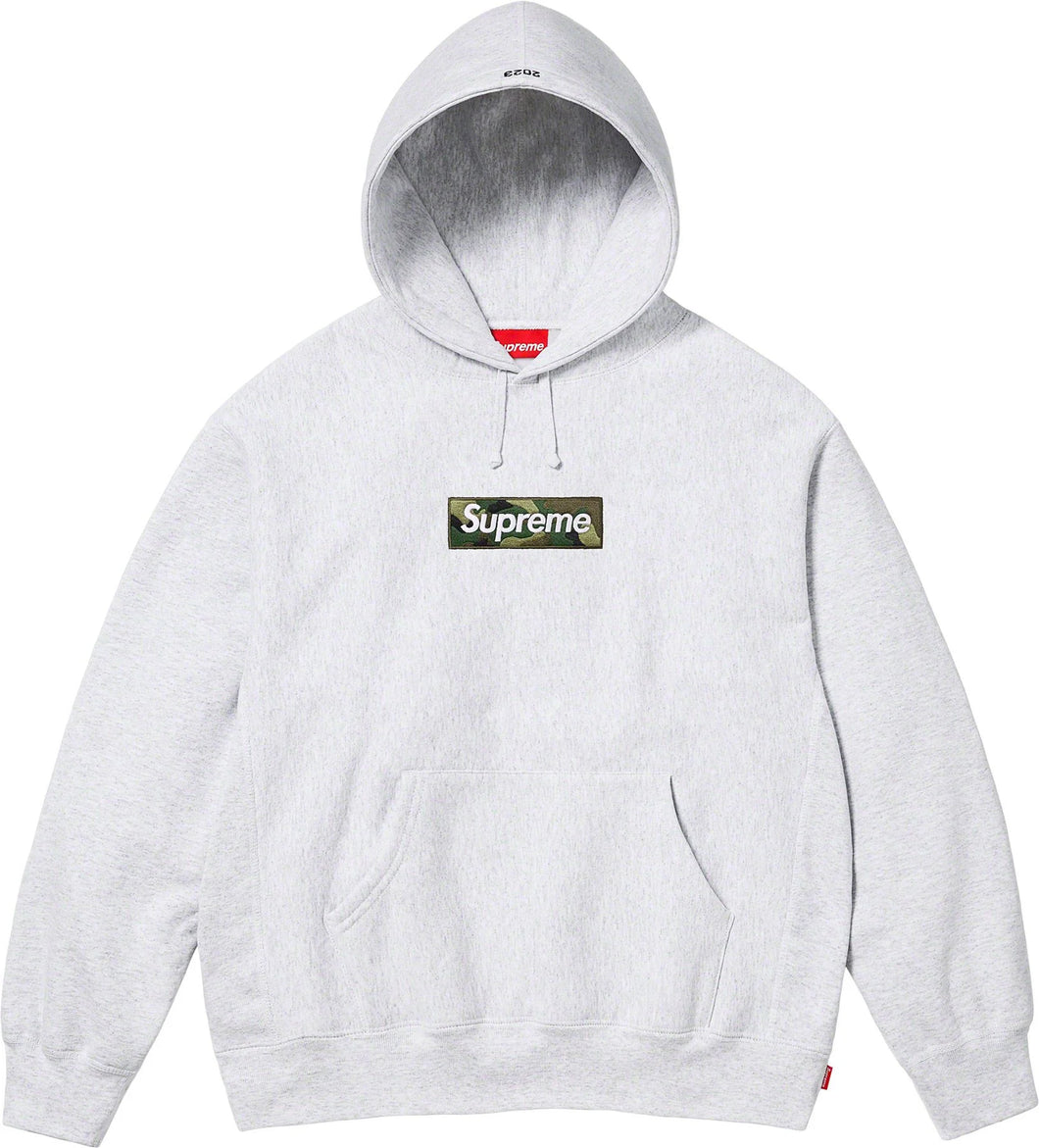 Supreme Box Logo Hooded Sweatshirt Ash Grey FW23