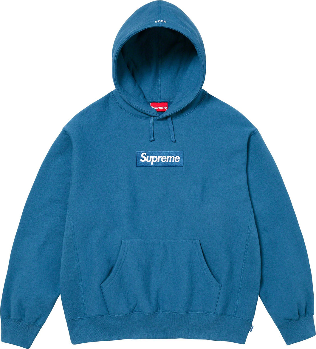 Supreme Box Logo Hooded Sweatshirt Blue FW23
