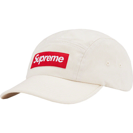 帽子 Supreme Washed Chino Twill Camp Silver Supreme Washed Chino Twill Camp Cap (SS25) - $48