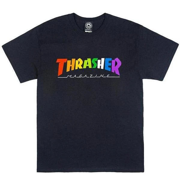 Thrasher Rainbow Mag Logo Tee Black