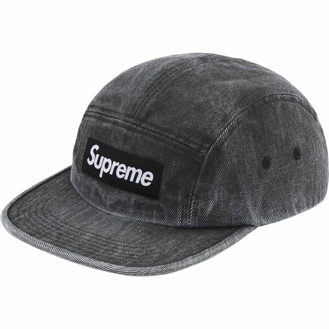 Supreme Coated Denim Camp Cap Black