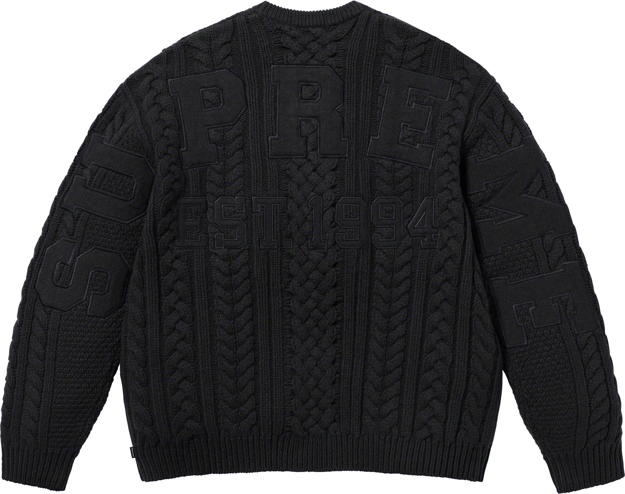 Supreme Appliqué Cable Knit Sweater Black