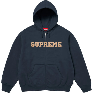 Supreme Collegiate Applique Zip Up Hooded Sweatshirt Navy
