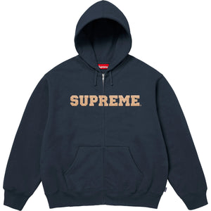 Supreme Collegiate Applique Zip Up Hooded Sweatshirt Navy