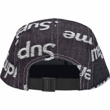Supreme Jacquard Logos Denim Camp Cap Rigid Indigo