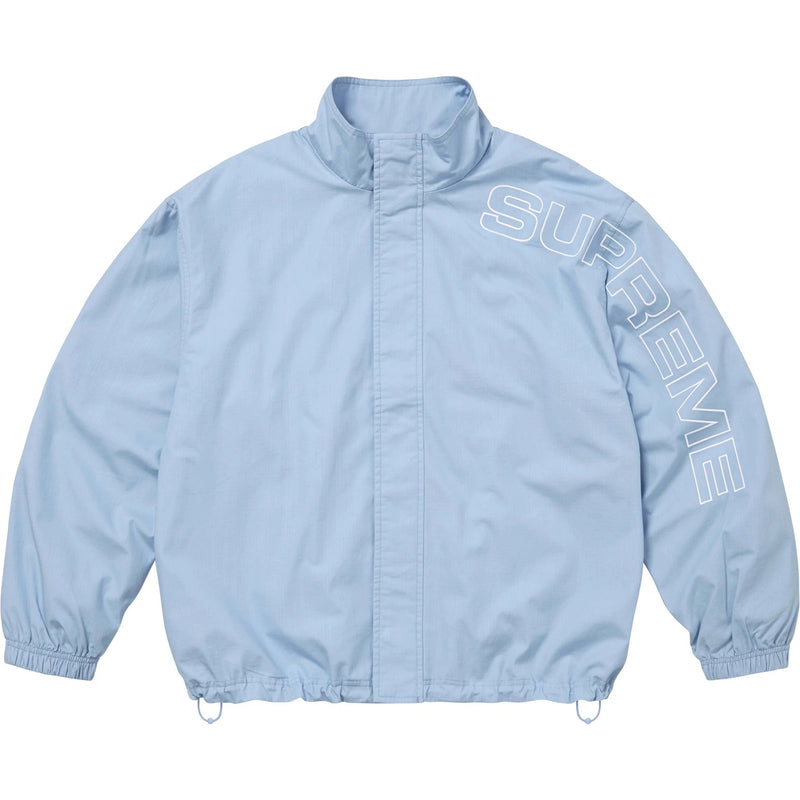 Supreme Spellout Embroidered Ripstop Track Jacket Light Blue