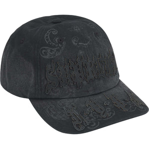 Supreme Leather Applique 6 Panel Black