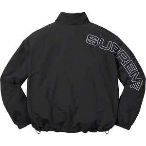 Spellout Embroidered Track Jacket Black