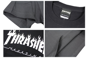Thrasher Flame Logo S/S Tee Black/White