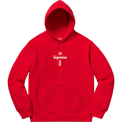 Supreme Cross Box Logo Hooded Sweater Red