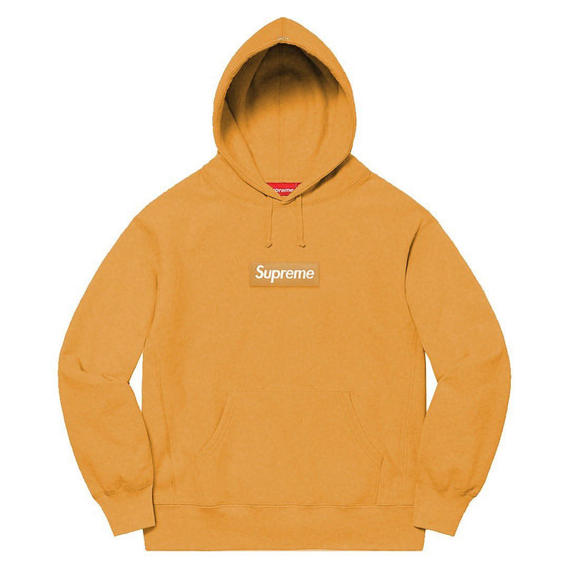 Supreme Box Logo Hooded Sweatshirt Mustard – BASEMENT_HK