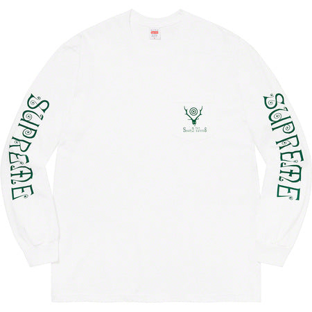 Supreme South2 West8 L/S Pocket Tee White