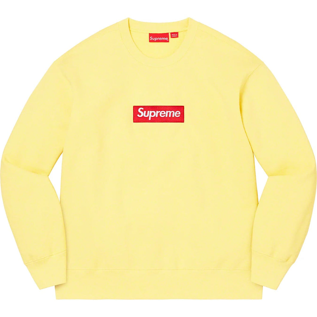 Supreme Box Logo Crewneck Pale Yellow