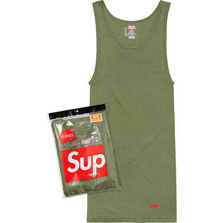 Supreme Hanes Tagless tank Top (3 Pack) Olive