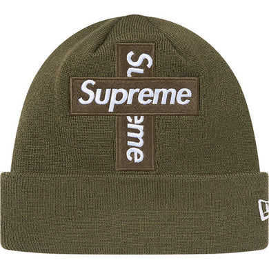 Supreme New Era Cross Box Logo Beanie Olive