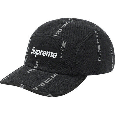 Supreme Logo Denim Camp Cap Black