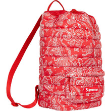 Supreme Puffer Backpack Red Paisley