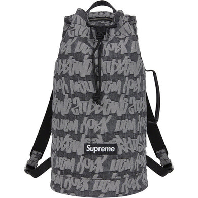 Supreme Fat Tip Jaquard Denim Backpack Black