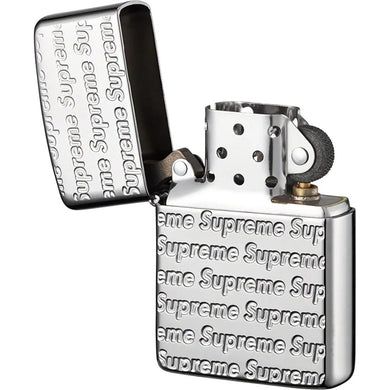 Supreme Repeat Engraved Zippo Sliver