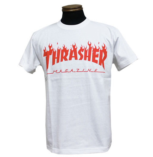 Thrasher Flame Logo S/S Tee White