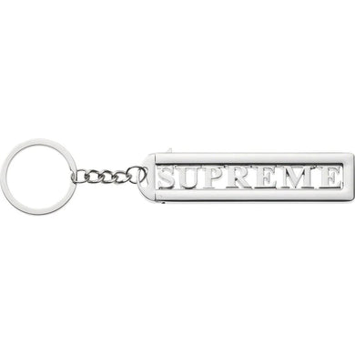 Supreme Slide Keychain Silver