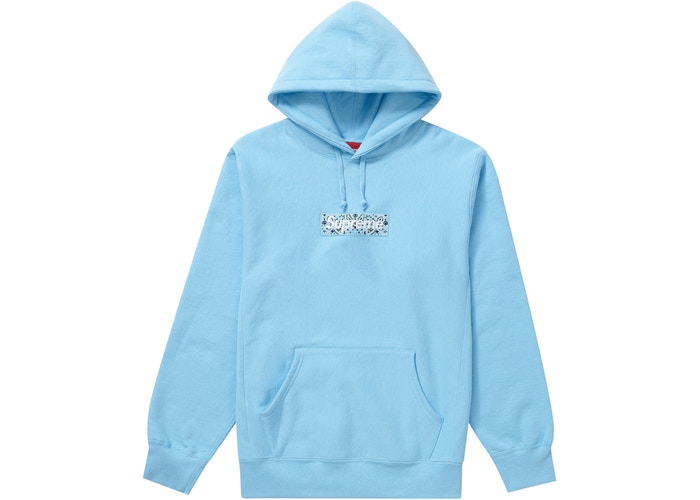 Supreme Bandana Box Logo Hooded Sweatshirt Blue