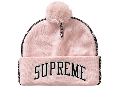 Supreme Contrast Stitch Beanie Pink