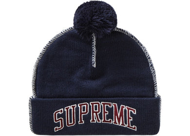 Supreme Contrast Stitch Beanie Navy