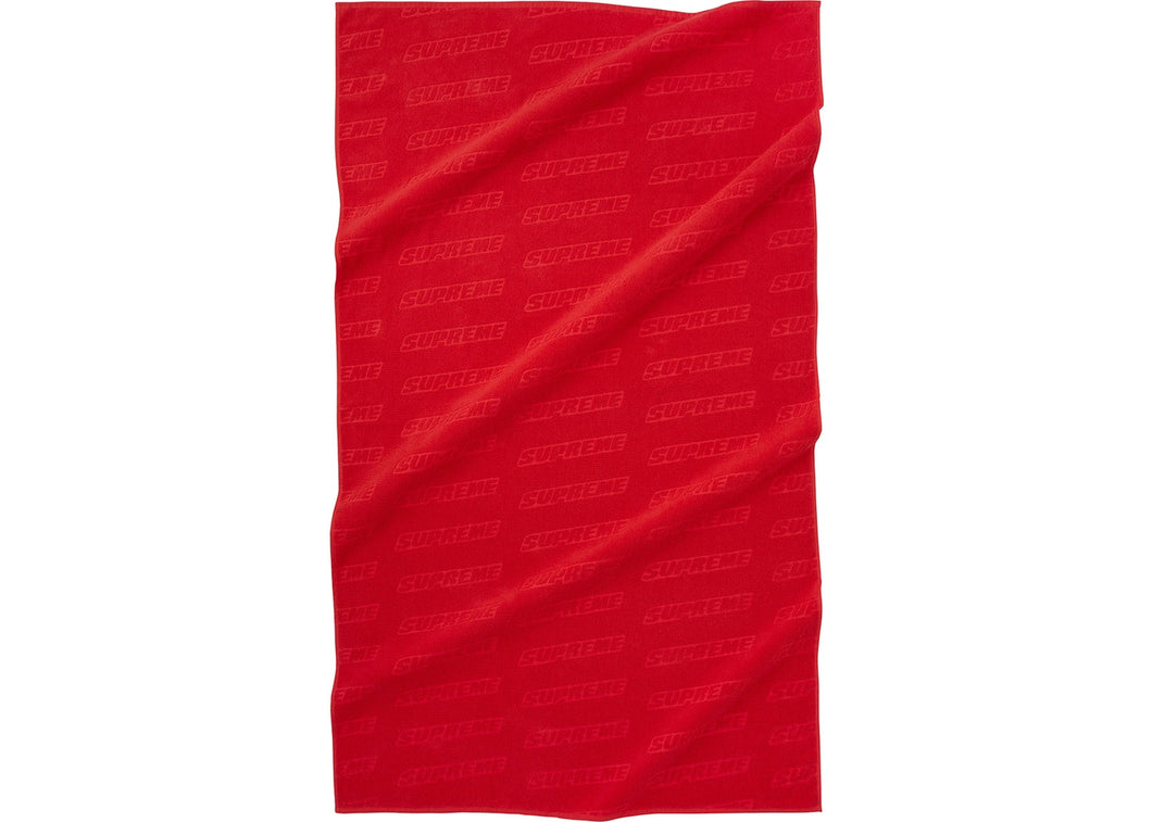 Supreme Debossed Logo Beach Towel Red