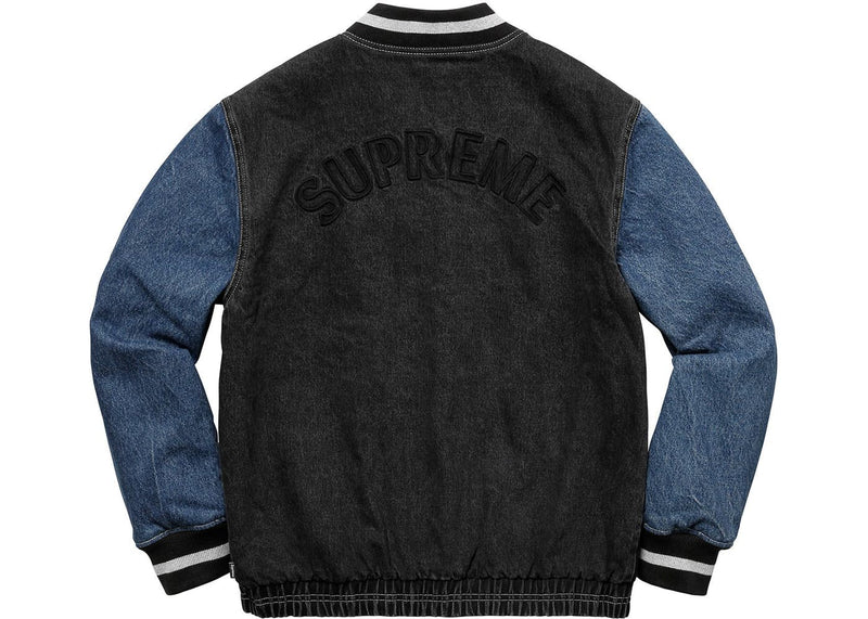 Supreme Shibori Denim Trucker Jacket Black White