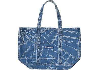 Gonz Map Denim Tote Washed (Blue)