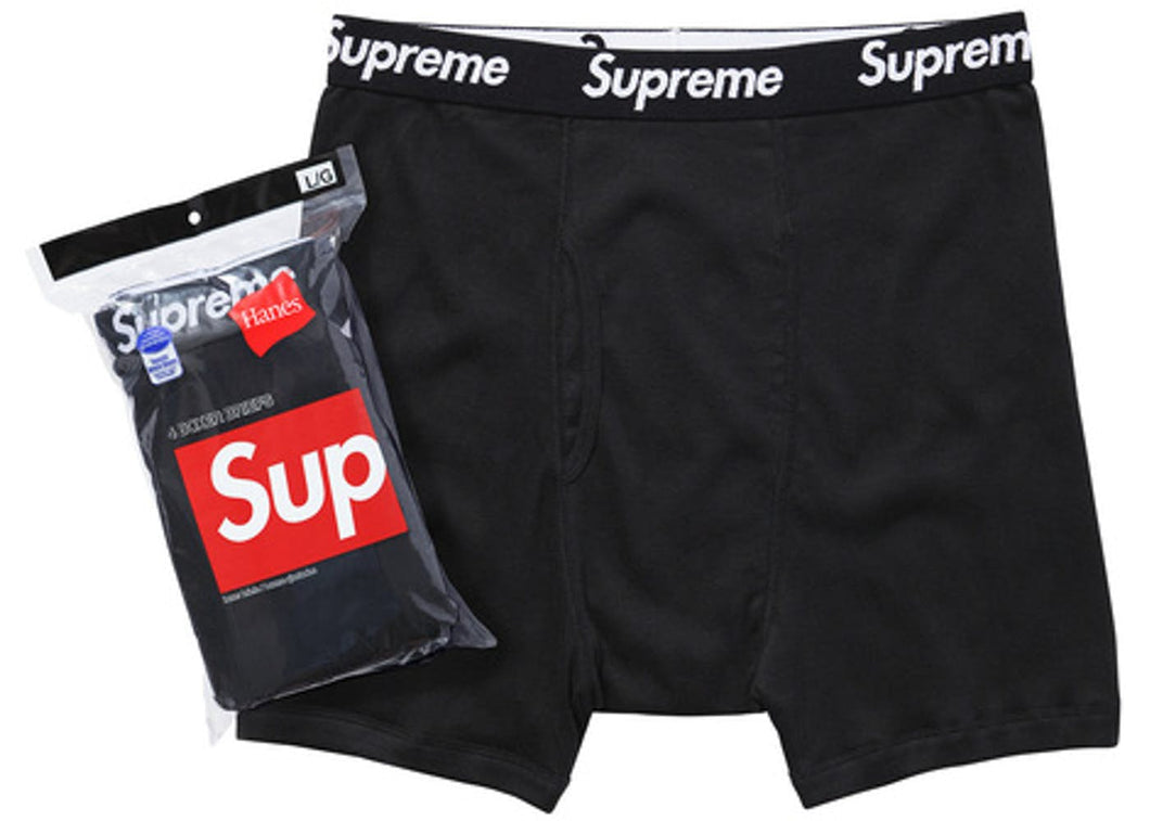 Supreme Hanes Boxer (4 Pack) Briefs Black