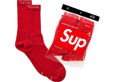 Supreme Hanes Socks (4 Pack) Red