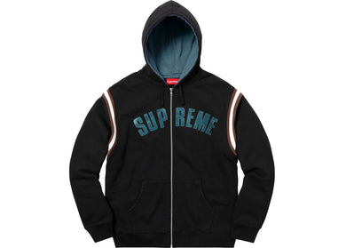 Supreme Jet Sleeve Zip Up Hooded Sweatshirt Black