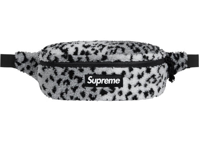 Supreme Leopard Fleece Waist Bag White