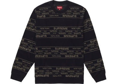 Metallic Jacquard Crewneck (Black)