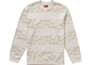 Metallic Jacquard Crewneck (White)