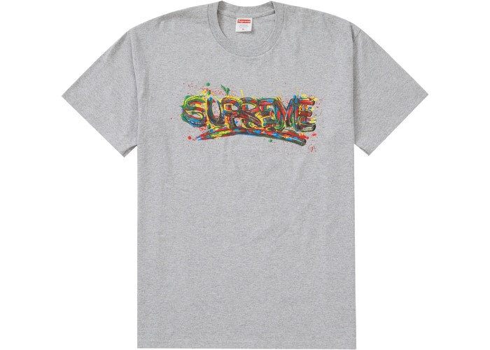 Supreme Paint Logo Tee Grey