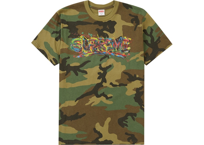 Supreme Paint Logo Tee Camo