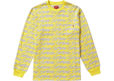 Signature Script Logo L/S Pocket Tee (Yellow)